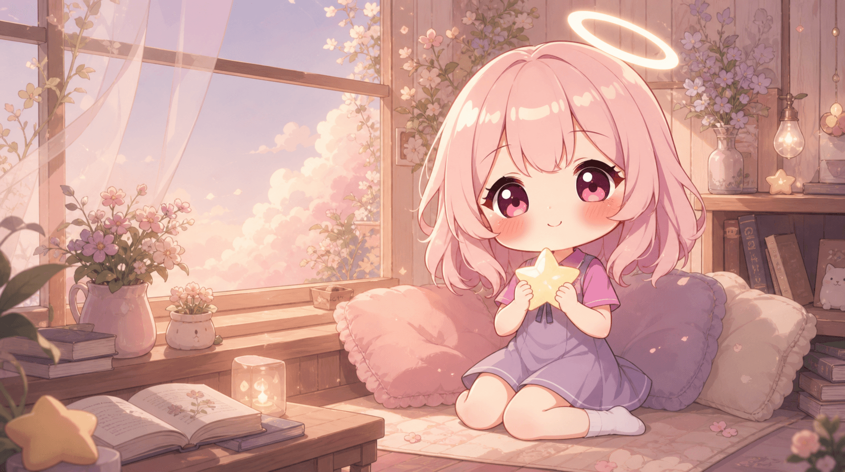 Angel in their illustrated space